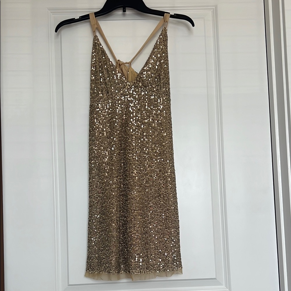 Intimately by Free People Gold Sequin Slip Dress